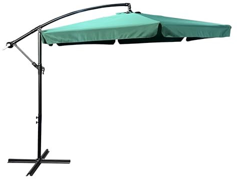 BDW - CYNIA Sonnenschirm 300 x 300 cm - für Garten, Balkon, Terrasse - Sonnenschirm mit Volant - Winkelverstellbar - Sonnenschutz, Outdoor Sonnenschirm Groß - Grün