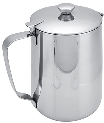 Ejoyous Pichet à Lait avec Couvercle, Pichet à Lait, Pichet à Mousse de Lait en Acier Inoxydable, Pichet à café, Pichet à café, Pichet à Crème, Théière, thé au Lait, Cappuccino (1500ML)