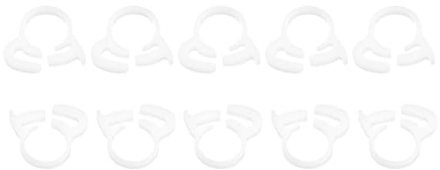 QUARKZMAN 20 Stück Schlauchschellen, 12,3-13,3mm Innendurchmesser Kunststoff Klemmsdoppel Greifendechellen Schlauch Reparaturset Doppel Greifende - Weiß