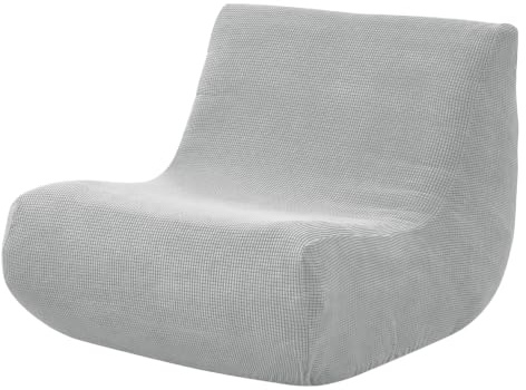 Mateju Housse de Canapé Extensible Housse de Canapé sans Accoudoirs, Jacquard Housse de Clic Clac for Canapés Paresseux poufs Tatami Chaise Inclinable Fauteuils 1 Place -Gris Clair