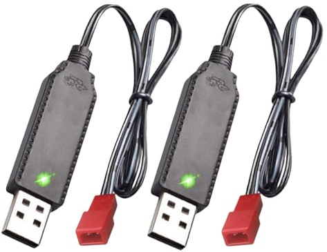 3.7V USB Charger Cable with JST 2 Pin Plug Compatible RC Car RC Plane RC Tank RC Boat and Other Remote Control Toys for Universal 3.7V Lipo Battery (2)