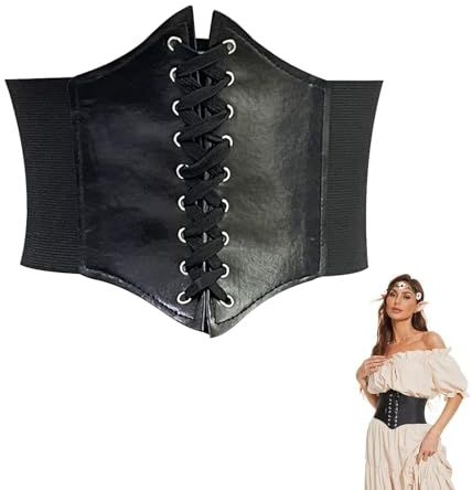 JNGTKL Black Corset Top with Adjustable Belt - Daily Wear & Travel