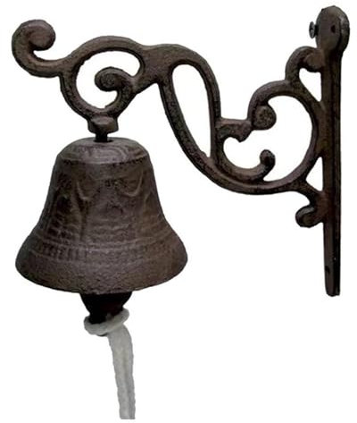 Türglocke Gusseisen Antik | Wand Glocke Gartendeko | Landhaus Optik | Lauter Klang | Haustür Wandglocke | Wetterfest | Rustikal Wandmontage Handglocke Türglocke Glocke Skulptur Für Garten