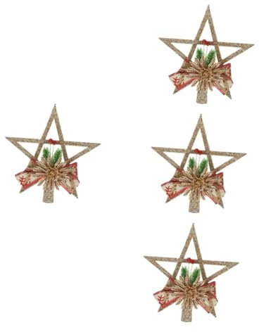 Alipis 4 Stück weihnachtsbaumspitze Stern Weihnachten Stern-Weihnachtsbaum weihnachtsdeko Star for Christmas Tree Weihnachtsbaum Stern Topper Weihnachtssternverzierung Plastik