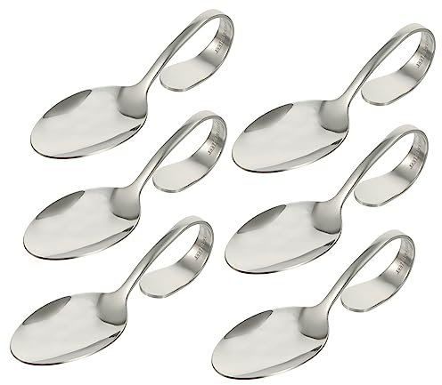 PHENOFICE 6stücke Servierlöffel Aus Edelstahl Mit Gebogenem Griff Für Buffets Salatschaufeln Langlebig Und Leicht Zu Reinigen
