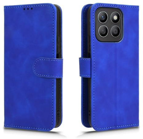 HAOYE Funda para Huawei Honor X8C, Funda Tapa Libro Movil Carcasa PU Cuero Case Cover con [Protección Completa] [Ranura Tarjeta][Función Soporte], Azul