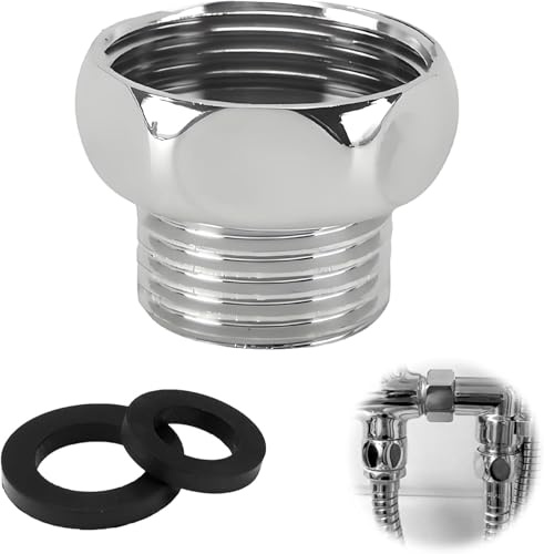 HARY Shower Hose Connector G3/4 Female to G1/2 Male Shower Adapter Copper Shower Head Adapter with 2pcs Rubber Rings