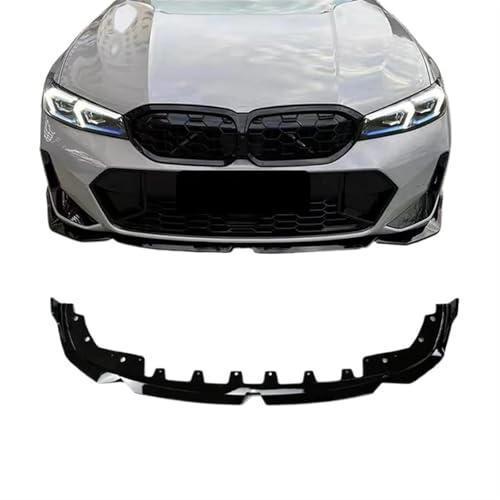 Lyykude MP Style Kompatibel für BMW 3er G20 G28 320 325 330 LCI 2023 2024 Auto Frontstoßstange Splitter Lip Spoiler Diffusor Body Kits(Gloss Black)
