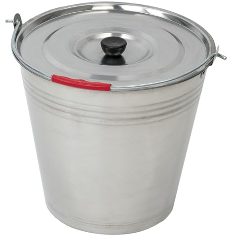 Lioninox Eimer aus Edelstahl, 15 l, Serie GO mit Deckel