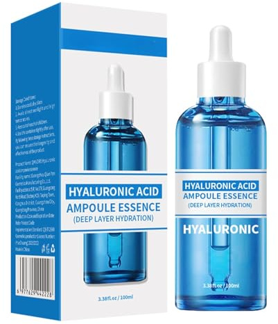 Hyaluronsäure-Serum für Gesicht, Aufpolsterndes und feuchtigkeitsspendendes Gesichtsserum, Hyaluronsäure-Feuchtigkeitscreme-Essenz für empfindliche Haut, beruhigend, aufhellend und revitalisierend
