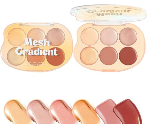 Illuminante Trucco | Palette Contouring e Blush 6 Colori con Effetto Highlighter,Cosmetici Crema Impermeabili a Lunga Tenuta per Donne e Ragazze