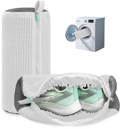 Shoe Washing Machine Bag Laundry Shoe Bag for Washer and Dryer Reusable 2pc Shoe Cleaning Bags for Sneakers 360° Deep Cleaning Machine for All Shoes Types With Self-locking Zipper