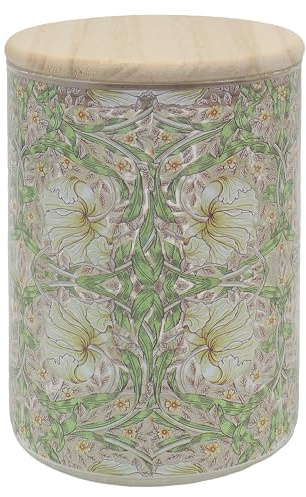 The Leonardo Collection William Morris Pimpernel Glass Canister For Home & Kitchen | Storage Containers & Kitchen Organizers For Gift | Ideal Storage Jars For Biscuits Honey Green Tea & All
