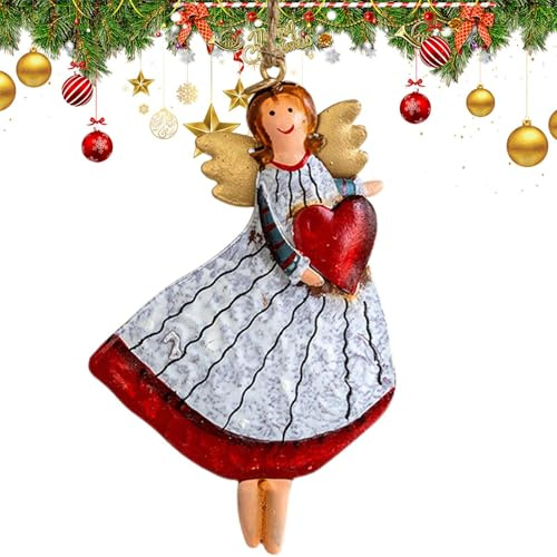 De Ángel, para Árbol Navidad Manualidades Ángeles Navideños Metal, Colgante Decoraciones Navideñas Rústicas Vintage