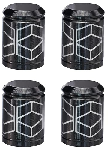 FENRIR Ventilock Ventilkåpor för hjul och däck Rostfritt stål 304 PVD-ytbehandling Läckagesäker design Kompatibel med Amerikansk Schrader-ventil Motorcykel Bil ATV UTV Cykel (810-JC001-4)
