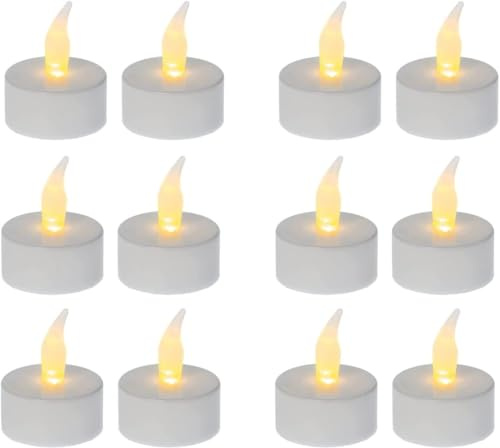 ARBUTUS 12 Velas LED de Té, Velas con Baterías Luces de Velas sin Llama, Realistas y Brillantes para Día de San Valentín, Navidad, Decoración de Cumpleaños, Bodas. (12 pcs)