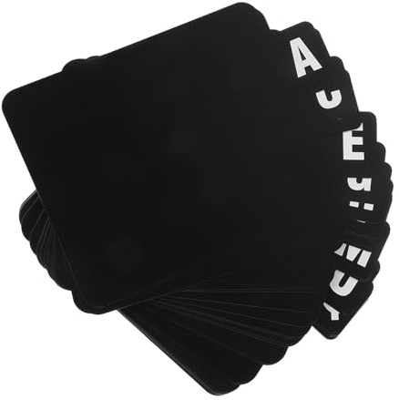 CHILDWEET Jeu de Diviseurs en Plastique Noir pour Rangement Vinyle A-z, Organisateur Alphabétique Résistant la Déformation, Design Minimaliste pour Albums et Disques