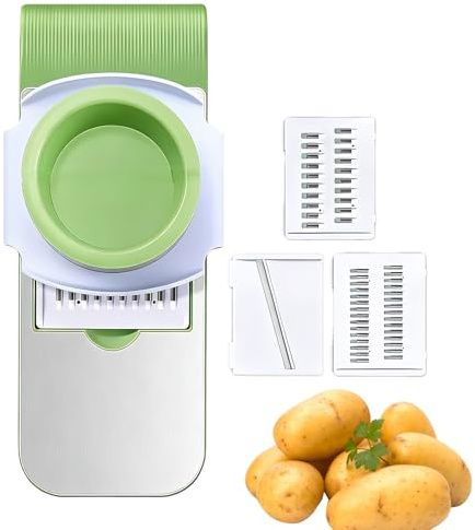 Duroecsain Cortador de Verduras - Utensilios de Cocina Multifuncionales de Acero Inoxidable de Mano,Rebanador Cortador De Vegetales,Para Jengibre Zanahoria Tomate Hogar Camping