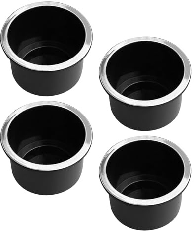 CONGARTENO Lot de 4 Inserts Porte-Gobelets de Voiture en Plastique Bordure Argentée Format 107 X 84 CM pour SUV Camping-Cars et Camions Stabilisateur de Boissons pour Sièges et Arrière