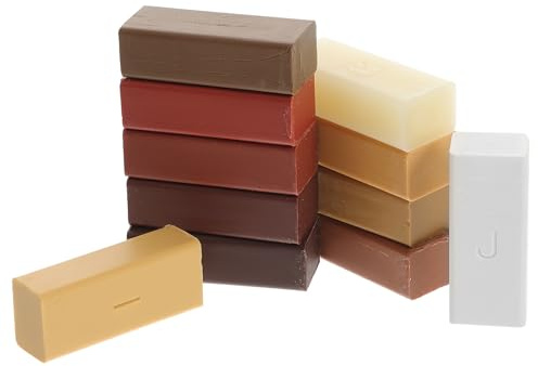 Garneck Laminat Reparaturset mit 11 Farben Hartwachs Holzkratzerentferner für Laminat und Vinylböden Möbel und Bodenfüller Schmelzwachs für Holzböden Türen und Arbeitsplatten
