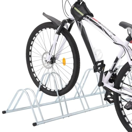 Genérico Soporte para 6 Bicicletas Suelo Independiente Acero galvanizado,Deportes,Actividades al Aire Libre,Ciclismo,Accesorios para Bicicletas,Bases y Soportes para almacenar Bicicletas,4005567