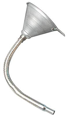 RASTKY Entonnoir Flexible en Métal Durable pour Remplissage de Gazole de Camion de Voiture avec Maille Filtrante, pour le Ravitaillement D'urgence de Voiture et de Moto, 14 Cm, Argent (37cm)
