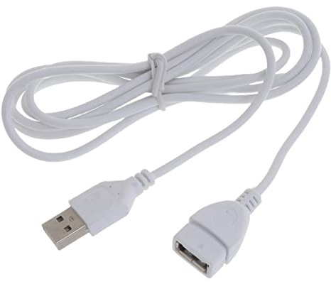 Cavo prolunga USB 2.0 tipo A maschio a femmina per tastiera, mouse, stampante, 1,5 m, colore: bianco