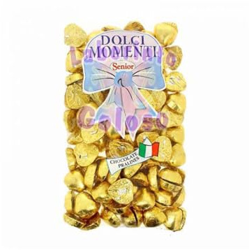 Deliex Delicias de Extremadura. Corazones de Chocolate con Leche 1 kg – Bombones Rojos, Dorados y Surtidos – Perfecto para Regalos y Celebraciones (Dorado)