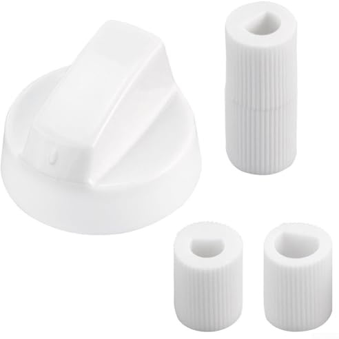 Ersatzknopf-Schalter-Set mit 4 Stück für Wt03 Ofen und Herd, mit 6 mm und 8 mm Innendurchmesser, schwarze und weiße Farben, wesentliche Ersatzteile für Küchen- und Kochgeräte (schwarz)