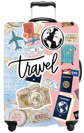 PEARLOVE Housse pour Valise, Protection pour Valise, Housse de Voyage pour valises de 20 à 34 Pouces, Accessoires de Voyage Extensibles et lavables en Spandex 133-L
