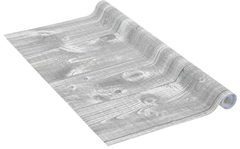 Venilia Papier adhésif, effet bois Perfect Fix Planches Gris - 45cm x 2m - Épaisseur 150μ, Film autocollant pour meuble et cuisine, film décoratif, papier peint, PVC sans phtalates, Fabriqué en UE