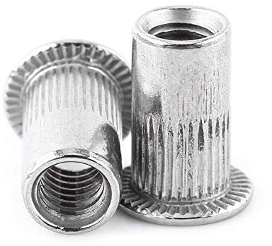 Flat Head Metric Threaded Blind Rivet Nut Insert Rivnut Nutsert Screw - Stainless Steel M3/M4/M5/M6/M8 (M5)