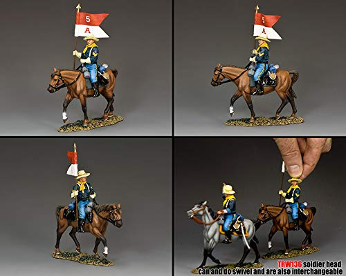 King & Country Toy Soldiers The Real West TRW136 U.S. Cavalry Guidon Bearer 1:30 Scale Pewter