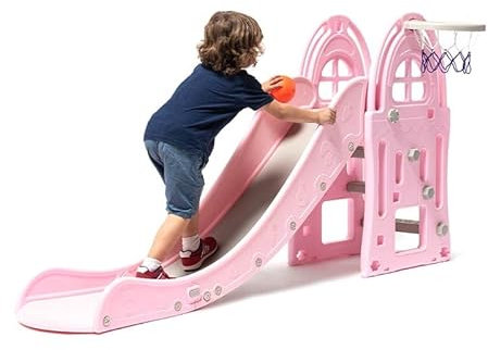 Scivolo XL - Rosa - scivolo per giardini, parchi e zone interiori - altalena e giocattolo da giardino ottimo per bambini e bambine