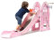 Tobogán XL - Rosa- tobogán Infantil Resistente 2 en 1, tobogán para niños con Canasta, tobogán para Interior o Exterior para niños o niñas
