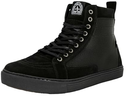John Doe Neo XTM Motorrad Sneaker Leder Waterstop Schwarz Schwarz Gr. 43.5