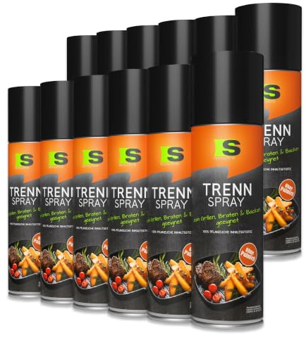 Spraytive 12x 400ml Trennspray - BBQ Grillspray Fettspray - 100% pflanzlich | Fetttrennspray für Gasgrills + Gusseisen, Non-Stick Grill Spray - Antihaftspray Backtrennspray - Ölspray ohne Palmfett