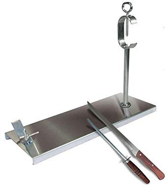 BRICOMIRAS JAMONERO Modelo PARTALOA Acero Inoxidable ECONÓMICO, Regalo Cuchillo + CHAIRA Soporte JAMONERO