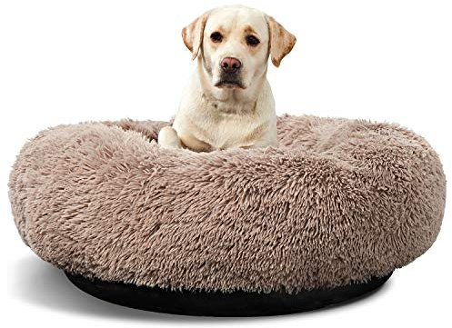 ANWA Washable Round Bed Large, Donut Bed for Large Dogs, Comfy Calming Cuddler