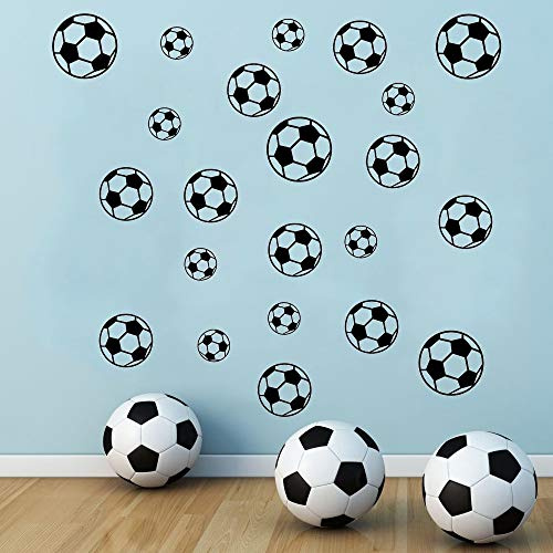 SITAKE 43 Stück Fußball-Aufkleber, Vinyl Fussball Wandtattoo für Kinderzimmer Jungen, Fußball Wandsticker Wandaufkleber Wand Deko Fußball Wand Kunst für Schlafzimmer Spielzimmer