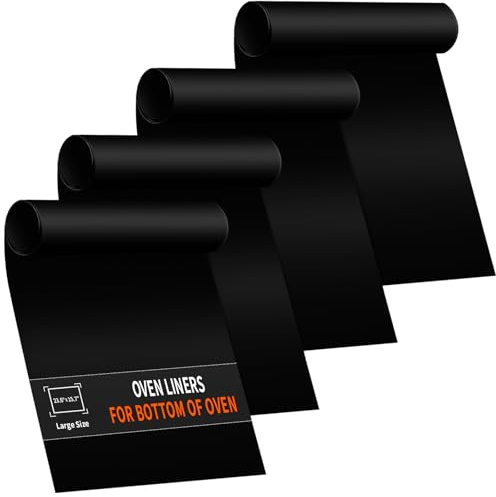Oven Liners for Bottom of Oven, Heavy Duty Non-stick Teflon Oven Mat for Bottom of Oven, Reusable Oven Liners for Bottom of Electric Oven, BPA & PFOA Free, 23.6X 15.7, 2/4 Pack