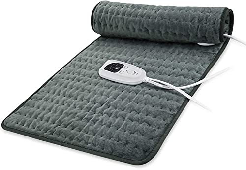Heizkissen 30 x 60cm, Wärmekissen für trockene und feuchte,Elektrisches Heizkissen mit Abschaltung und 6 stufige Temperaturstufen,Wärmekissen für Nacken Schulter Heiztechnik Dunkelgrau