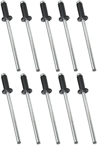 AERZETIX - C48080 - Lot de 10 Rivets aveugles standard Ø4x10mm - couleur noir foncé RAL 9005 - DIN 7337 - rivet pop à rupture de tige - en acier/aluminium