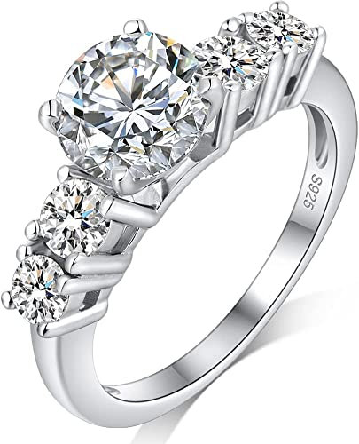18K vitguldpläterade 925 sterling silver löftesringar för kvinnor, bröllop evighet förlovningsringar för henne, oändlighet årsdag simulerad diamantring set, flickor kvinnor smycken gåvor, Q