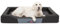 Bjird Hundebett - Hundekorb für kleine mittelgroße & große Hunde - Hundekissen - Hundesofa aus Kunstleder - Bezug abnehmbar und waschbar - Deluxe - Größe: S - Schwarz