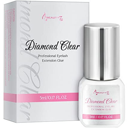 Pegamento para Extensión de Pestañas Pelo a Pelo Diamond Clear Lash Adhesivo Profesional Color Transparente 1-2 Segundos Secado Rápido 5ml Beauty7