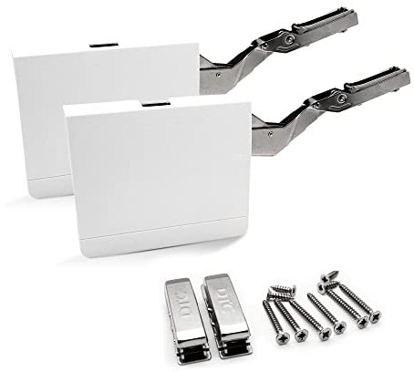 DOJA Barcelona | Herraje Puerta Elevable | Pack 2 | Compas Elevador 250–500 mm | Bisagras Elevables Fuerza 1600–3600 | Bisagras Compas Puerta Abatible, Herrajes Puerta Abatible Cocina