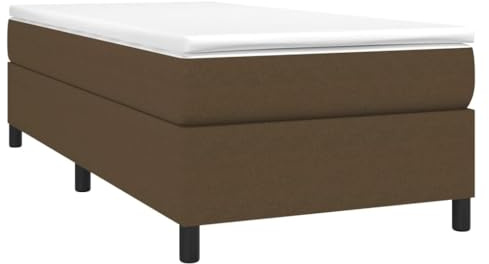 vidaXL Boxspring-sängram mörkbrun 100x200 cm tyg