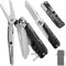 HONZIN Multitool 5 in 1 Multifunctional Folding Pocket Knife, Folding Scissors, Detachable Stainless Steel Geometric Knife for Outdoor Camping Hiking
