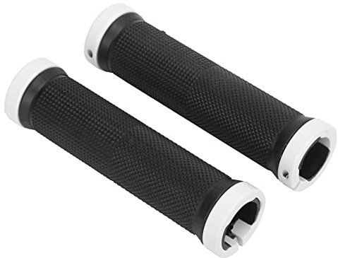 Lenkergriffe, Sicherungsring aus Aluminiumlegierung, Fahrradgriffe, Lenker für Langzeitfahrten(Weiß)